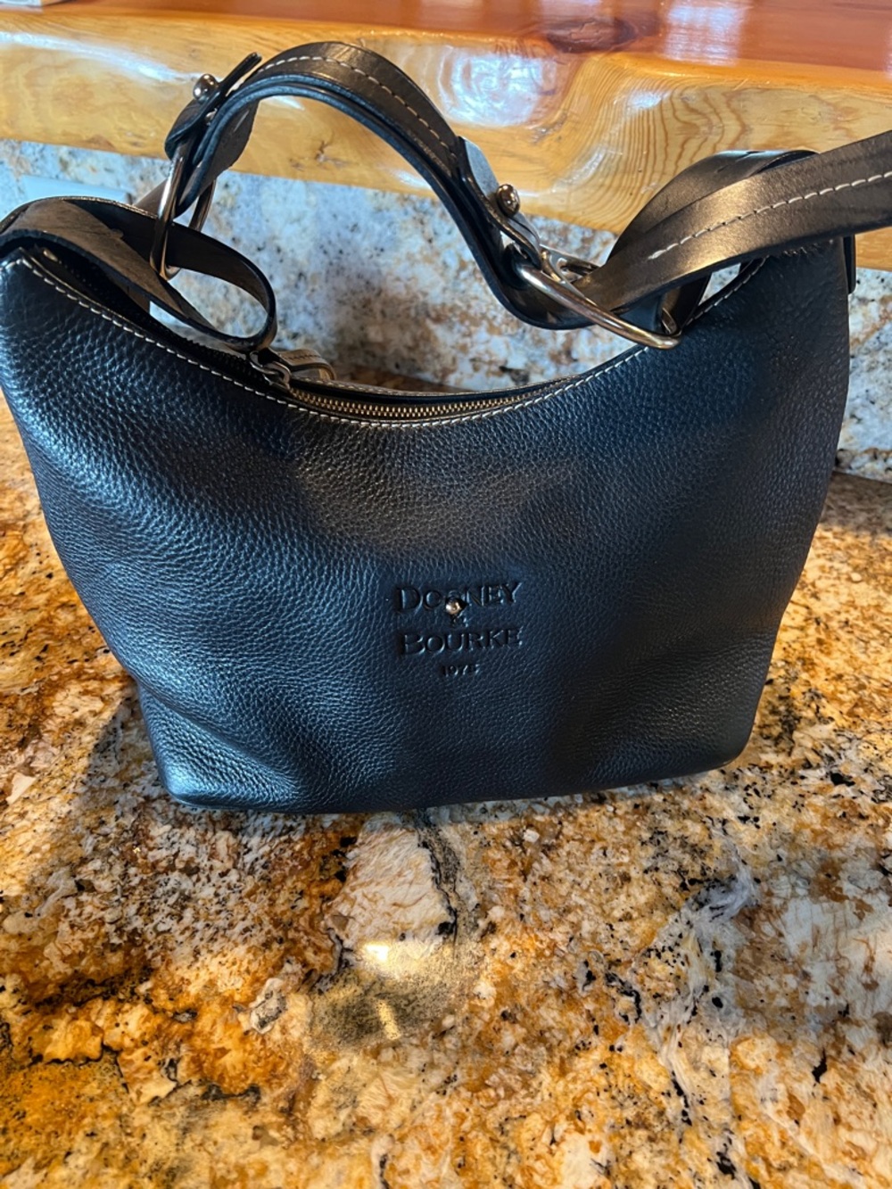 Dooney & Bourke Black Pebbled Leather Shoulder Bag